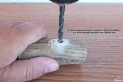 A 3mm diameter hole is made for the blow hole.