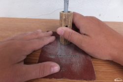 Sand of the excess epoxy.