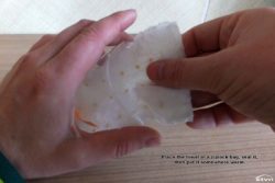 Place the towel in a ziplock bag.