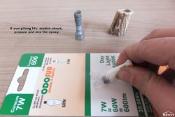 If everything fits, double check, prepare and mix the epoxy.