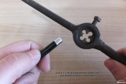 Cut a 1-1.5cm long thread in the rod, you might need a vise for this.