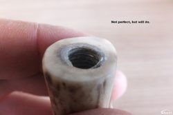 Finished antler handle for the replaceable firesteel.