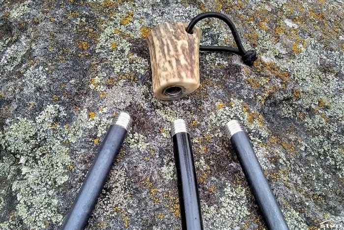 Antler Handle with Replaceable Firesteel